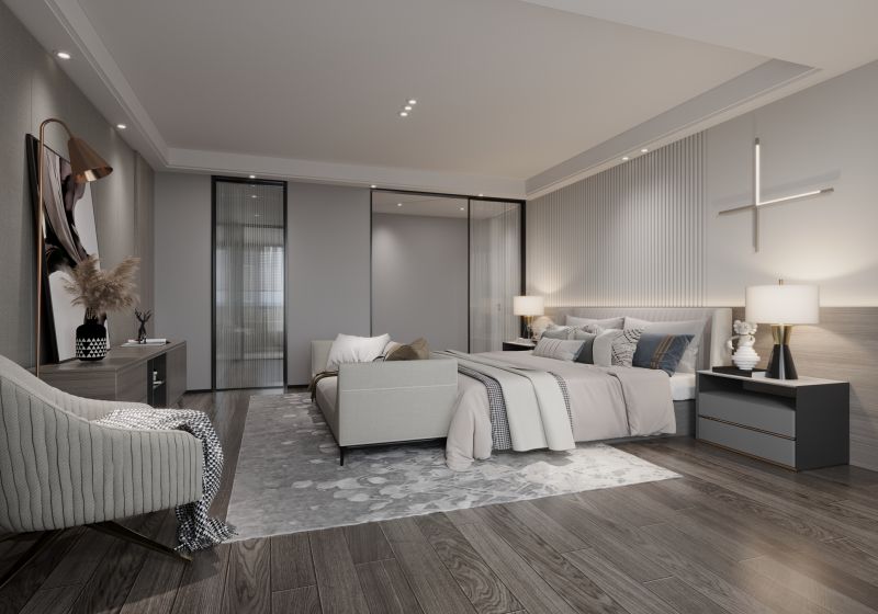 Modern Hardwood Flooring in Bedroom